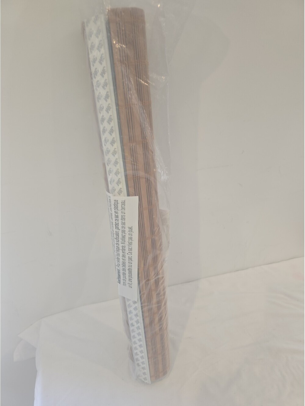No Tools Bamboo Roller Shade 26" Wide Natural Window Blind New Open Box